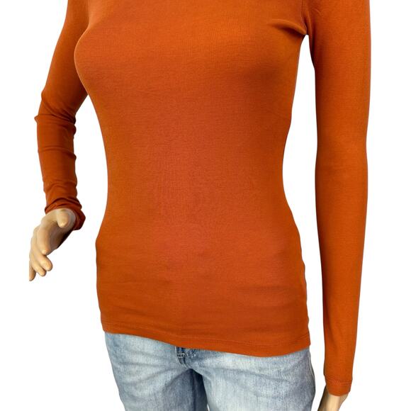 2/$30 J. Crew Slim Perfect Long Sleeve T-Shirt Deep Ember Orange Size XXS - Picture 9 of 14